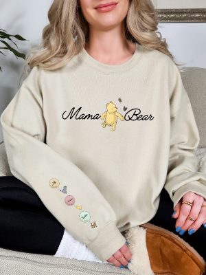 Custom Mothers Day Sweatshirt With Names Winnie The Pooh Mothers Days Gift Winnie The Pooh Winnie The Pooh Mom Unique revetee 2