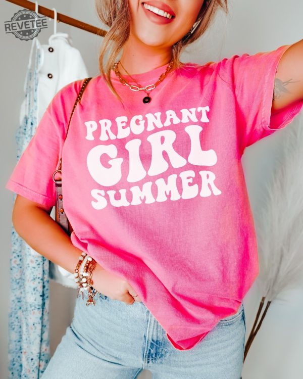 Pregnant Girl Summer Shirt Baby Announcement Pregnancy Reveal Funny Pregnant Shirt Gift For New Mom Unique revetee 2