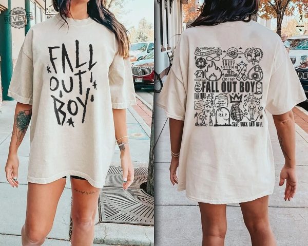 Fall Out Boy Doodle 2024 Shirt Fall Out Boy Band Fan Shirt Fall Out Boy Concert 2024 Shirt Unique revetee 3