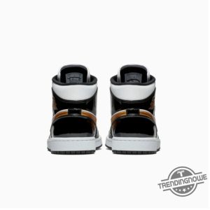 Air Jordan 1 Mid Patent Black Gold trendingnowe 3