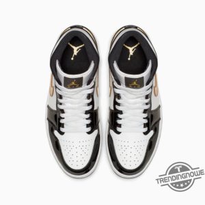 Air Jordan 1 Mid Patent Black Gold trendingnowe 4