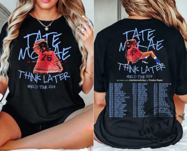 Vintage Tate Mcrae Shirt Tate Mcrae Fan Gift Sweatshirt Tate Mcrae 2024 Concert Hoodie The Think Later World Tour Tshirt Retro Tour 2024 Shirt giftyzy 1