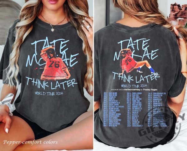 Vintage Tate Mcrae Shirt Tate Mcrae Fan Gift Sweatshirt Tate Mcrae 2024 Concert Hoodie The Think Later World Tour Tshirt Retro Tour 2024 Shirt giftyzy 3
