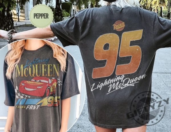Two Sided Vintage Lightning Mcqueen Shirt Disney Cars Tshirt Cars Family Vacation Sweatshirt Piston Cup Hoodie Cars Land Shirt giftyzy 2