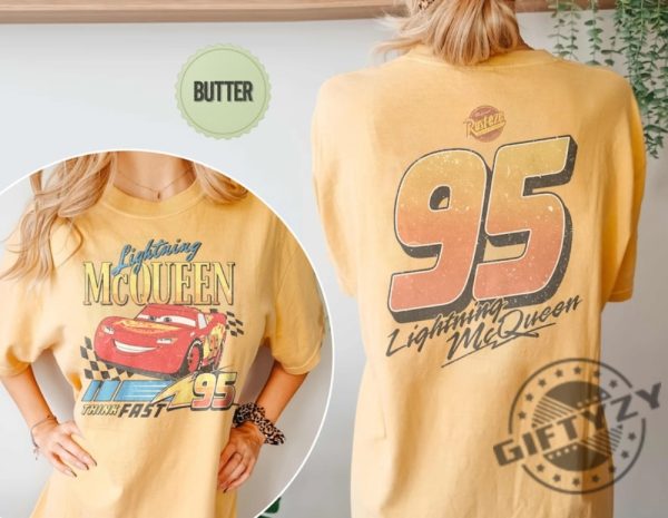 Two Sided Vintage Lightning Mcqueen Shirt Disney Cars Tshirt Cars Family Vacation Sweatshirt Piston Cup Hoodie Cars Land Shirt giftyzy 3