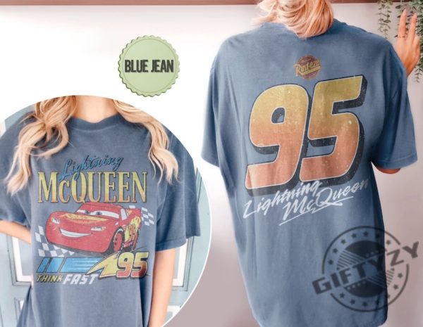 Two Sided Vintage Lightning Mcqueen Shirt Disney Cars Tshirt Cars Family Vacation Sweatshirt Piston Cup Hoodie Cars Land Shirt giftyzy 5