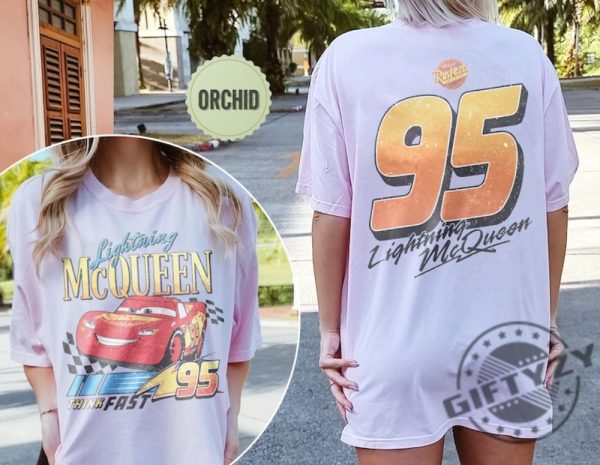 Two Sided Vintage Lightning Mcqueen Shirt Disney Cars Tshirt Cars Family Vacation Sweatshirt Piston Cup Hoodie Cars Land Shirt giftyzy 6