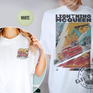 Two Sided Vintage Lightning Mcqueen Shirt Lightning Mcqueen Number Back Hoodie Disney Cars Sweatshirt Piston Cup Tshirt Cars Land Shirt giftyzy 3