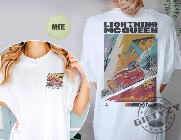 Two Sided Vintage Lightning Mcqueen Shirt Lightning Mcqueen Number Back Hoodie Disney Cars Sweatshirt Piston Cup Tshirt Cars Land Shirt giftyzy 3