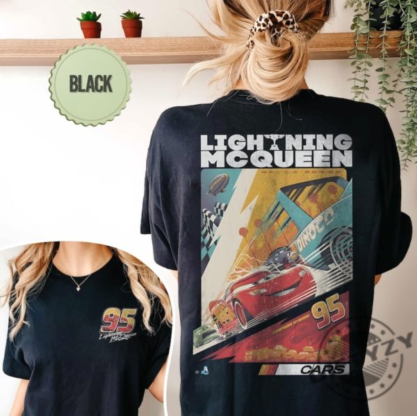 Two Sided Vintage Lightning Mcqueen Shirt Lightning Mcqueen Number Back Hoodie Disney Cars Sweatshirt Piston Cup Tshirt Cars Land Shirt giftyzy 4