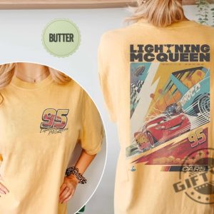 Two Sided Vintage Lightning Mcqueen Shirt Lightning Mcqueen Number Back Hoodie Disney Cars Sweatshirt Piston Cup Tshirt Cars Land Shirt giftyzy 5