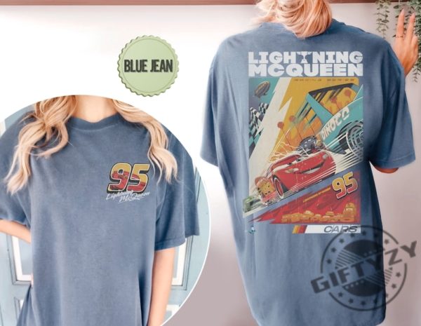 Two Sided Vintage Lightning Mcqueen Shirt Lightning Mcqueen Number Back Hoodie Disney Cars Sweatshirt Piston Cup Tshirt Cars Land Shirt giftyzy 6