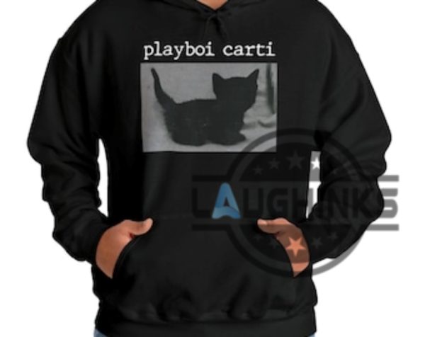playboi carti black cat hoodie tshirt sweatshirt mens womens kids casual streetweat american rapper playboy carti shirts 2024 album concert tour graphic tee laughinks 1