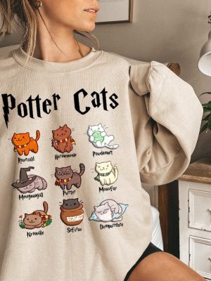 Potter Cats Sweatshirt Luna Lovegood Shirt Harry Potter Merch Gryffindor Harry Potter Birthday Shirt Harry Potter Shirt Ideas Unique revetee 3