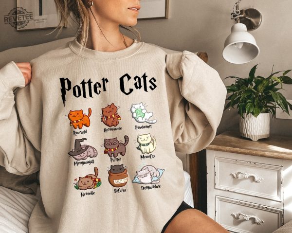 Potter Cats Sweatshirt Luna Lovegood Shirt Harry Potter Merch Gryffindor Harry Potter Birthday Shirt Harry Potter Shirt Ideas Unique revetee 3