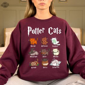 Potter Cats Sweatshirt Luna Lovegood Shirt Harry Potter Merch Gryffindor Harry Potter Birthday Shirt Harry Potter Shirt Ideas Unique revetee 5