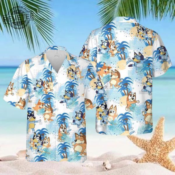 Bluey Dog Hawaiian Shirt Bluey Dog Shirt Bluey Dog Shirt Bluey Hawaiian Shirt Tropical Pattern Shirt For Men Women Unique revetee 1
