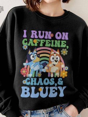 Running On Caffeine Chaos And Bluey Mom Shirt Chilli Heeler Shirt Bluey Mom Shirt Chilli Bluey Busy Doing Mom Stuff Bluey Shirt Unique revetee 2