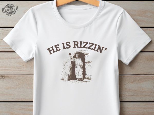 He Is Rizzin Funny Easter Shirt Of Jesus Taking A Tomb Selfie Retro Christian Faith Religious Graphic Tee He Is Rizzen Shirt He Is Rizzen Sweatshirt revetee 1