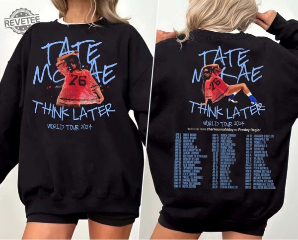 Vintage Tate Mcrae Shirt Tate Mcrae Fan Gift Shirt Tate Mcrae 2024 Concert Shirt The Think Later World Tour Shirt Retro Tour 2024 Shirt revetee 1