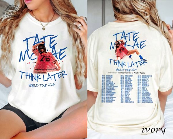 Vintage Tate Mcrae Shirt Tate Mcrae Fan Gift Shirt Tate Mcrae 2024 Concert Shirt The Think Later World Tour Shirt Retro Tour 2024 Shirt revetee 5
