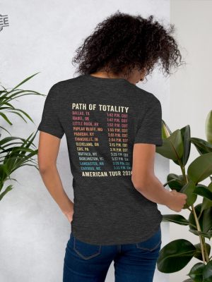 Total Solar Eclipse Double Sided Shirt Usa Map American Tour 2024 Tee Cities States Totality Path Eclipse Souvenir Gift Unique revetee 4