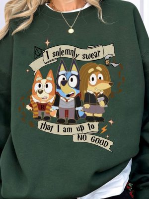 Bluey Wizard Sweatshirt Bluey Bingo I Solemnly Swear That I Am Up To No Good Tshirt Friendship Gift Idea Unique revetee 2