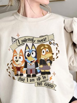 Bluey Wizard Sweatshirt Bluey Bingo I Solemnly Swear That I Am Up To No Good Tshirt Friendship Gift Idea Unique revetee 3