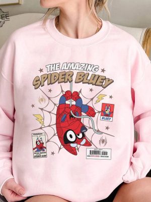 The Amazing Spider Bluey Shirt Bluey Family Shirt Bluey Cartoon Shirt Bluey Birthday Party Shirt Bluey Heeler Shirt Spiderman Bluey Unique revetee 2