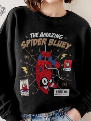 The Amazing Spider Bluey Shirt Bluey Family Shirt Bluey Cartoon Shirt Bluey Birthday Party Shirt Bluey Heeler Shirt Spiderman Bluey Unique revetee 3