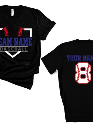 Custom Baseball Shirts Baseball Numbers Shirt Personalized Baseball Tees Baseball Spirit Wear Baseball Shirts Baseball Team Unique revetee 2