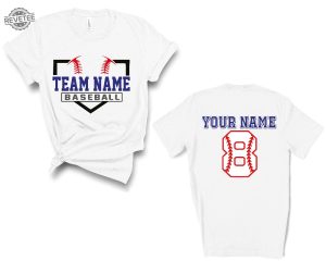 Custom Baseball Shirts Baseball Numbers Shirt Personalized Baseball Tees Baseball Spirit Wear Baseball Shirts Baseball Team Unique revetee 6