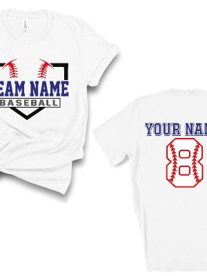 Custom Baseball Shirts Baseball Numbers Shirt Personalized Baseball Tees Baseball Spirit Wear Baseball Shirts Baseball Team Unique revetee 6