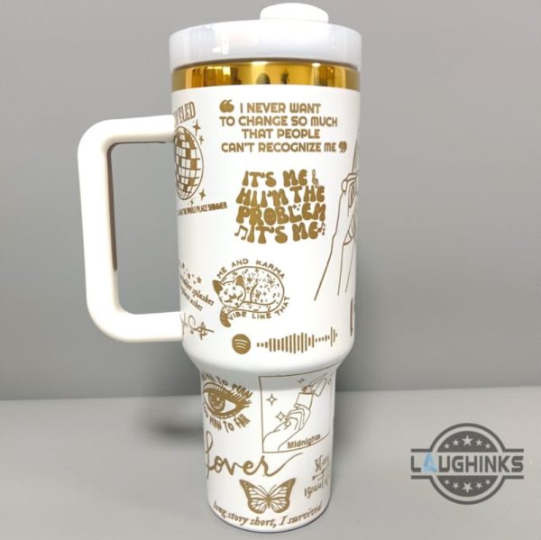 taylor swift stanley dupe tumbler 40 oz taylor swifites stuff i never want to change so much coffee travel cup 40oz eras tour engraved tumblers gold version laughinks 1