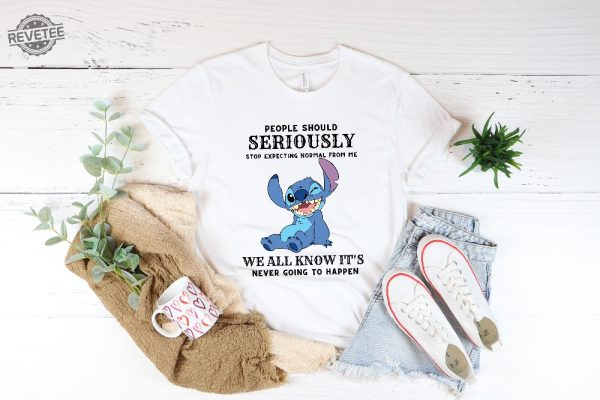 People Should Not Expecting Normal From Me Stitch Shirt Funny Stitch Shirt Lilo And Stitch Friends Shirt Unique revetee 4