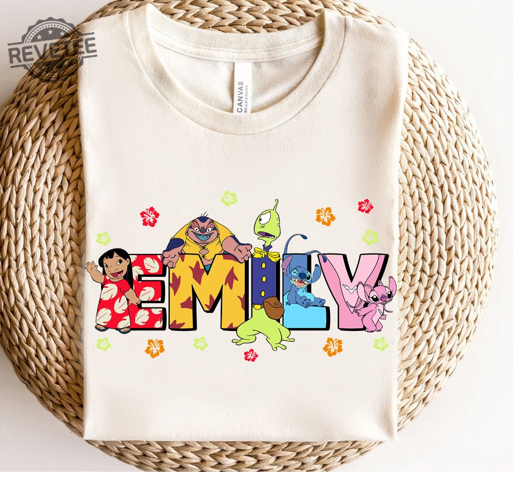 Custom Name Lilo And Stitch Shirt Personalized Disney Lilo Angel Matching Tee Name Kids Shirt Custom Boy Shirt Unique