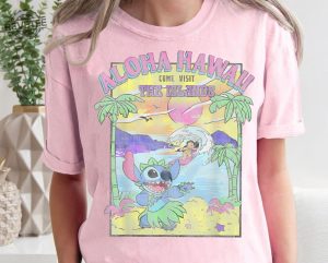 Retro Lilo Stitch Aloha Hawaii Shirt Come Visit The Islands Shirt Happy Stitch 626 Day Jun 26Th Tee Disney Birthday Unique revetee 2