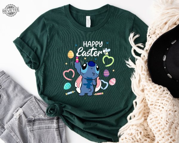 Disney Stitch Happy Easter Shirt Lilo Stitch Happy Easter Shirt Stitch Bunny Shirt Disney Happy Easter Shirt Unique revetee 2