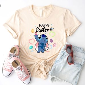 Disney Stitch Happy Easter Shirt Lilo Stitch Happy Easter Shirt Stitch Bunny Shirt Disney Happy Easter Shirt Unique revetee 3