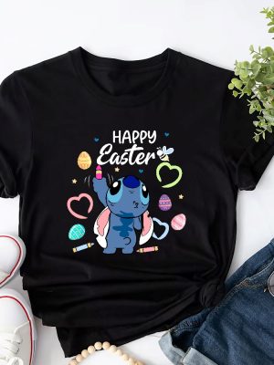 Disney Stitch Happy Easter Shirt Lilo Stitch Happy Easter Shirt Stitch Bunny Shirt Disney Happy Easter Shirt Unique revetee 4