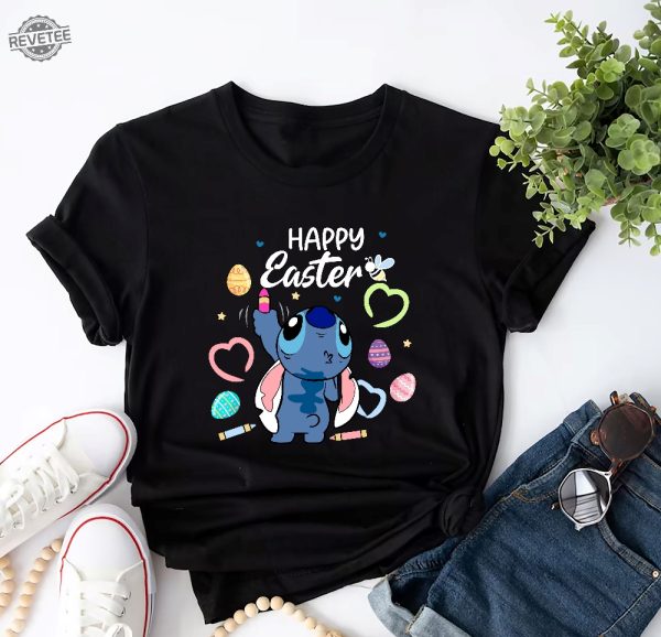 Disney Stitch Happy Easter Shirt Lilo Stitch Happy Easter Shirt Stitch Bunny Shirt Disney Happy Easter Shirt Unique revetee 4