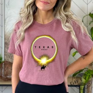 Eclipse Cowboy Shirt Total Solar Eclipse 2024 Sweatshirt Celestial Eclipse Texas City Tshirt Astrology Hoodie Solar Eclipse Event Shirt giftyzy 3