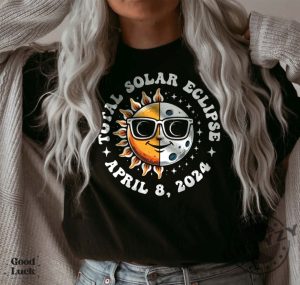 Total Solar Eclipse April 8Th 2024 Shirt Retro Solar Eclipse 2024 Hoodie Trendy Tshirt Eclipse 2024 Sweatshirt Total Solar Eclipse Shirt giftyzy 2