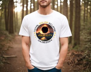 Custom Total Solar Eclipse Shirt City State Eclipse 4.8.2024 Sweatshirt Friends Group Eclipse Event Souvenir Tshirt Trendy Hoodie Astrology Lover Gift giftyzy 5