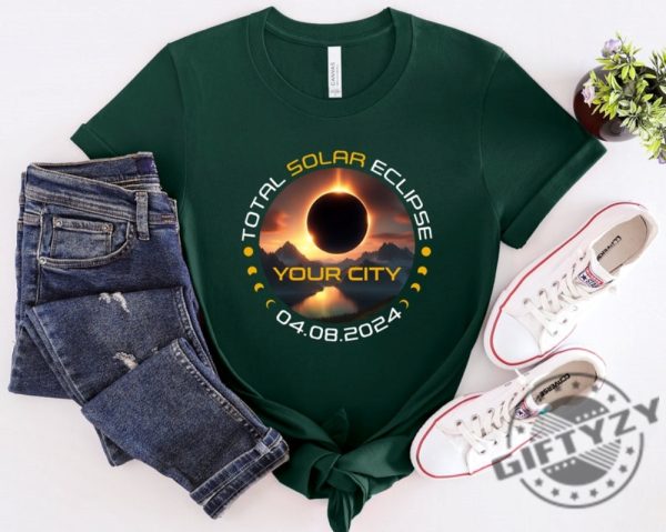 Custom Total Solar Eclipse Shirt City State Eclipse 4.8.2024 Sweatshirt Friends Group Eclipse Event Souvenir Tshirt Trendy Hoodie Astrology Lover Gift giftyzy 6