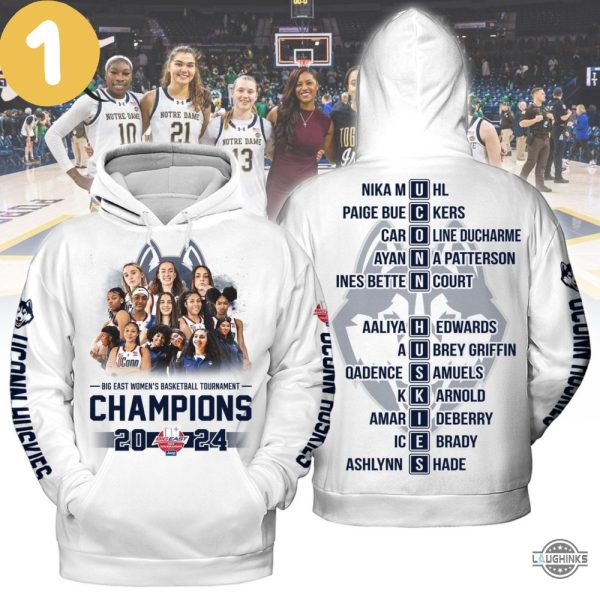 uconn tshirt sweatshirt hoodie mens womens all over printed big east womens basketball tournament shirts champions 2024 tee uconn huskies 3d shirt gift laughinks 1