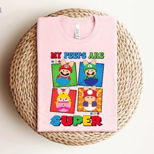Super Mario Easter Shirt My Peeps Are Super Shirt Mario And Friends Shirt Easter Kids Shirt Cute Easter Shirt Easter Gift For Toddler Unique revetee 3