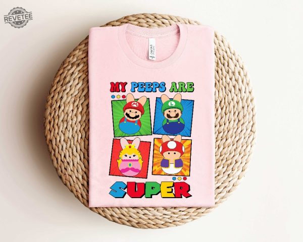 Super Mario Easter Shirt My Peeps Are Super Shirt Mario And Friends Shirt Easter Kids Shirt Cute Easter Shirt Easter Gift For Toddler Unique revetee 3