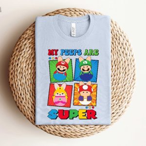Super Mario Easter Shirt My Peeps Are Super Shirt Mario And Friends Shirt Easter Kids Shirt Cute Easter Shirt Easter Gift For Toddler Unique revetee 4