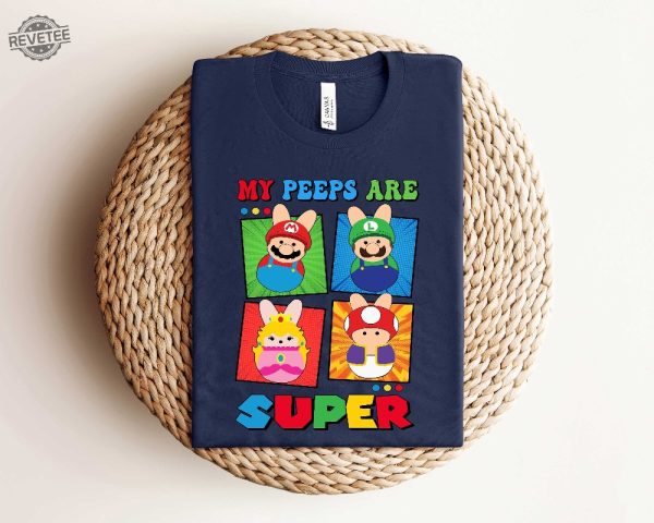 Super Mario Easter Shirt My Peeps Are Super Shirt Mario And Friends Shirt Easter Kids Shirt Cute Easter Shirt Easter Gift For Toddler Unique revetee 5